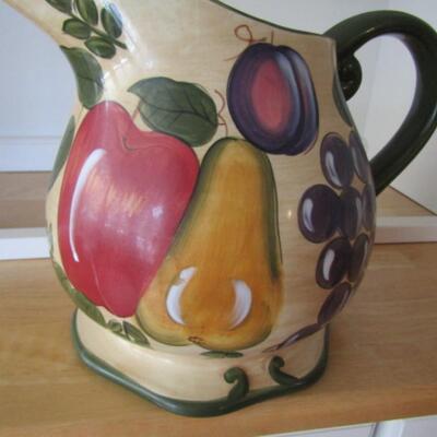 Hand Painted Fruit Theme Pitcher by Home Trends