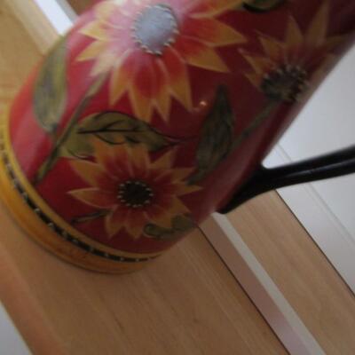 Hand Painted Pottery Pitcher- Sunflowers
