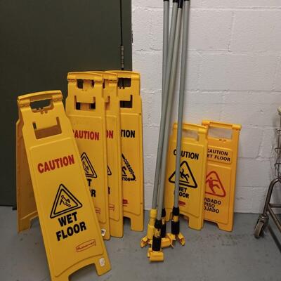 WET FLOOR SIGNS AND MOP EQUIPTMENT