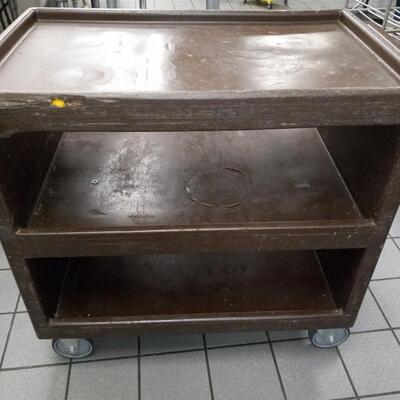 TWO ROLLING DISH CARTS