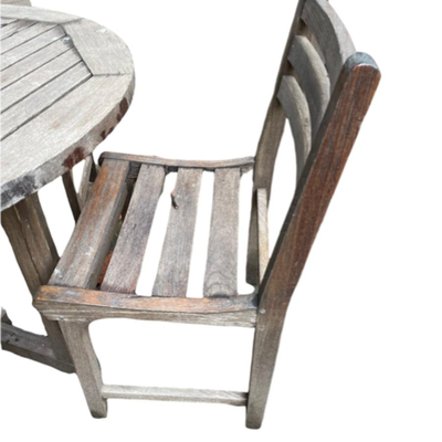 36" Round Outdoor Dining Teak Table And Four Armless Chairs - PY11672