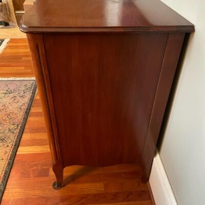 John Widdicomb Company Figured Three Drawer Dresser Brass Hardware - PY11649