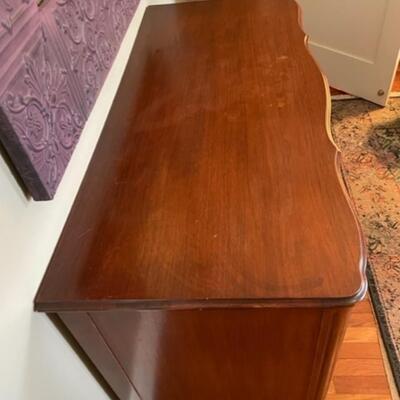 John Widdicomb Company Figured Three Drawer Dresser Brass Hardware - PY11649