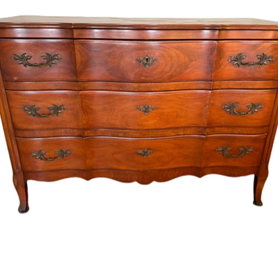 John Widdicomb Company Figured Three Drawer Dresser Brass Hardware - PY11649