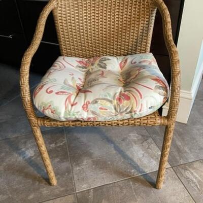 Set Four Indoor / Outdoor Wicker Like Woven Arm Chairs - PY11670