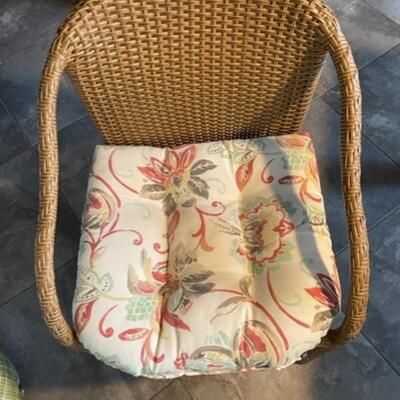 Set Four Indoor / Outdoor Wicker Like Woven Arm Chairs - PY11670