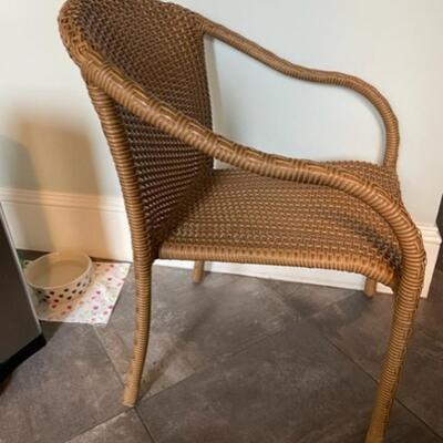 Set Four Indoor / Outdoor Wicker Like Woven Arm Chairs - PY11670