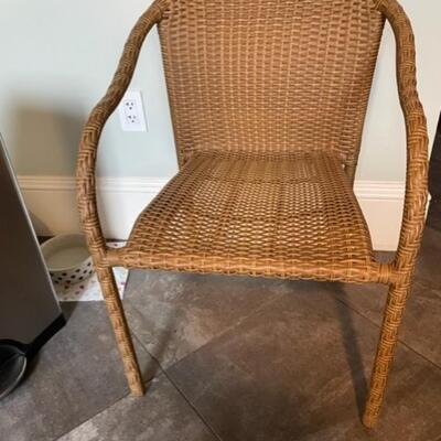 Set Four Indoor / Outdoor Wicker Like Woven Arm Chairs - PY11670