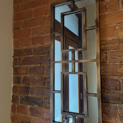 Wood Framed Wall Mirror 12" x 29"