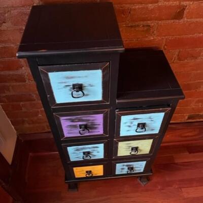 Multi Colored Distressed Seven Drawered Cabinet / Chest of Drawers - PY11666
