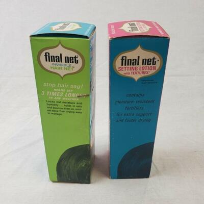 Vintage Final Net Invisible Hair Net and Setting Lotion with Texturex - Unused