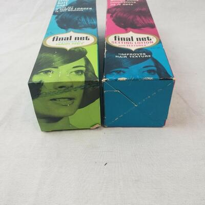 Vintage Final Net Invisible Hair Net and Setting Lotion with Texturex - Unused