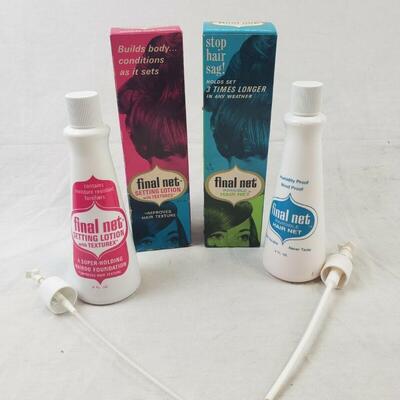 Vintage Final Net Invisible Hair Net and Setting Lotion with Texturex - Unused