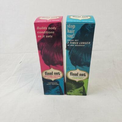 Vintage Final Net Invisible Hair Net and Setting Lotion with Texturex - Unused