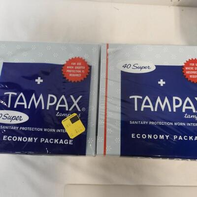Vintage Tampax Tampons, 3 Packages, 120 Total, Still Sealed