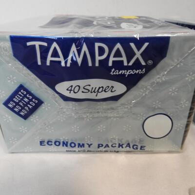 Vintage Tampax Tampons, 3 Packages, 120 Total, Still Sealed