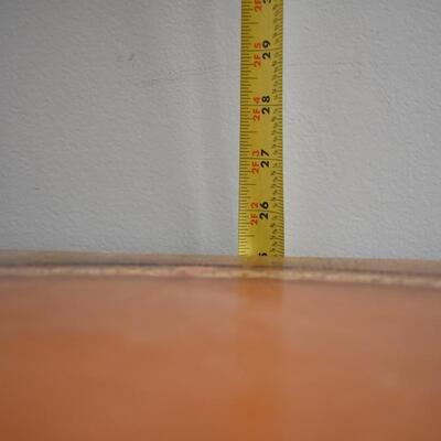 Square Wood Table w/Circle In Middle,Solid, 25 1/2in x 25 1/2in x 25in Tall