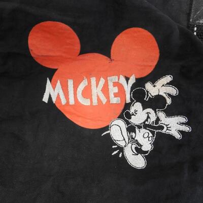 Black Duffle Bag With Red Heart, Embroidered Mickey Mouse