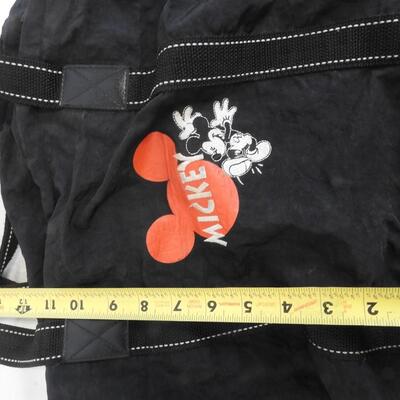 Black Duffle Bag With Red Heart, Embroidered Mickey Mouse