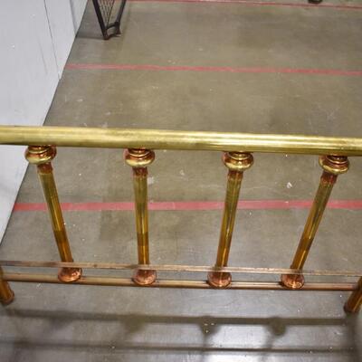 Full Size Bed Frame, Brass Headboard & Footboard, Good Condition For Age