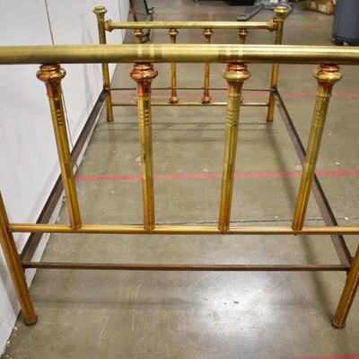 Full Size Bed Frame, Brass Headboard & Footboard, Good Condition For Age