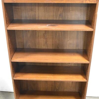 Tall Sauder Wood Bookcase Adjustable Shelves, Good Condition,60" Tall 12 " Deep