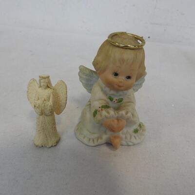 8 Figurines: Precious Moments, Doves, Angels, Girl, Ceramics, Glass/Metal