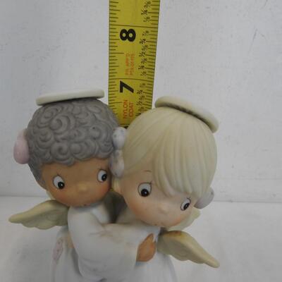 8 Figurines: Precious Moments, Doves, Angels, Girl, Ceramics, Glass/Metal