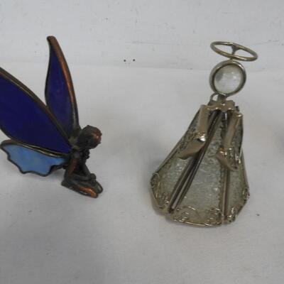 8 Figurines: Precious Moments, Doves, Angels, Girl, Ceramics, Glass/Metal
