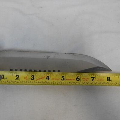 Survival Knife 13.5" - 8" Blade Hollow Handle w/ Compass, Corkscrew Pocket Knife