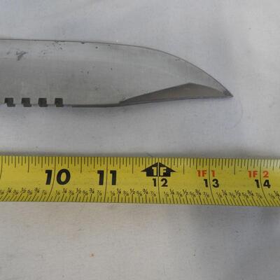 Survival Knife 13.5" - 8" Blade Hollow Handle w/ Compass, Corkscrew Pocket Knife