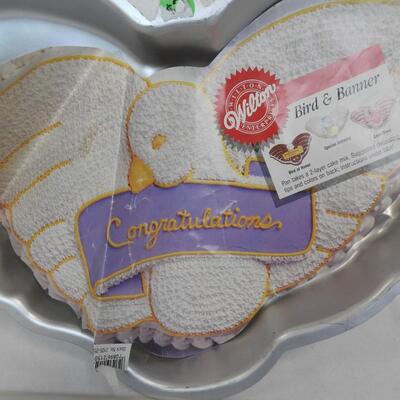 Wilton 1987 Vintage  Bird & Banner Cake Pan W/Paper & Instructions
