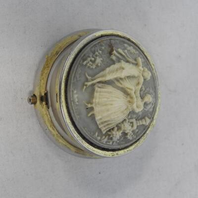 Vintage/Victorian Lot: Cameo, Pill Box, Pin/Pendant - Costume Jewelry