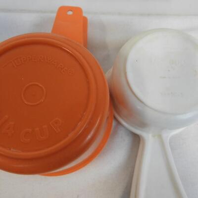 Kitchen Lot: Crate & Barrel, Tupperware, Spice Storage Shelves, Wood Recipe Box