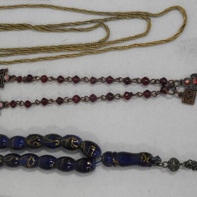 Large Lot of 63 Costume Jewelry Necklaces: Feathers, Beads, Casual, Formal