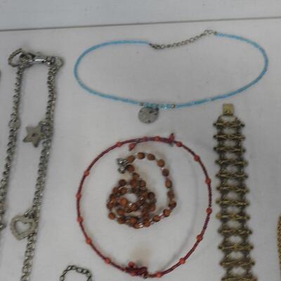 Large Lot of 63 Costume Jewelry Necklaces: Feathers, Beads, Casual, Formal