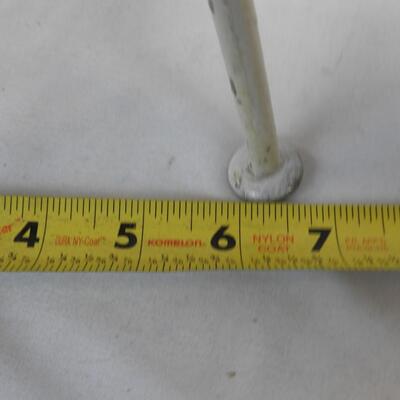 Metal/White Stand For Magazines/Newspaper/Phone, 21 3/4x9 1/2x6 1/2-VINTAGE