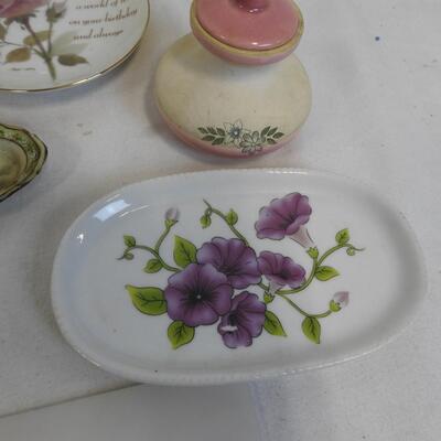 Victorian Style Decor: Oil Lamp, Vases, Plates, Bell, Lot Includes Some VINTAGE