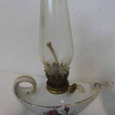 Victorian Style Decor: Oil Lamp, Vases, Plates, Bell, Lot Includes Some VINTAGE