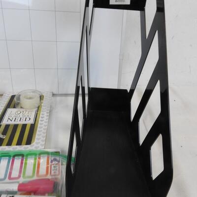 Office Lot: 2 Whiteboards, Markers, Record Book, Label Dispenser, Magazine File