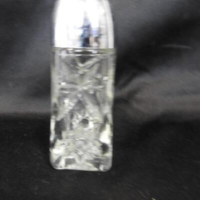 Glass Serving Dishes: 1 vintage Bowl w/ Matching S&P Shaker, Platter