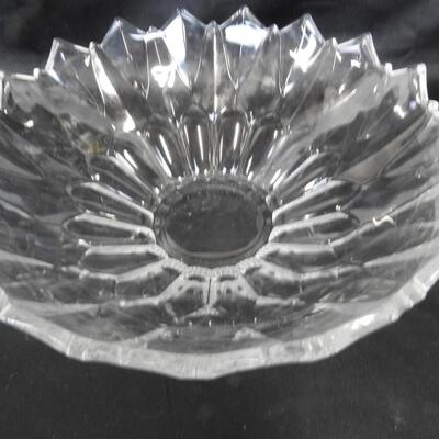 Glass Serving Dishes: 1 vintage Bowl w/ Matching S&P Shaker, Platter