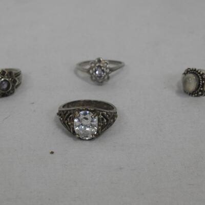 Sterling Silver Rings: (3) Size 8 & (1) Size 7.5