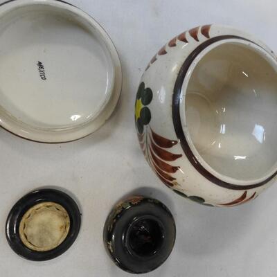 Asian Style Decor: 2 Fans, Bird Windchime, Cups, Trinket Boxes, Vases