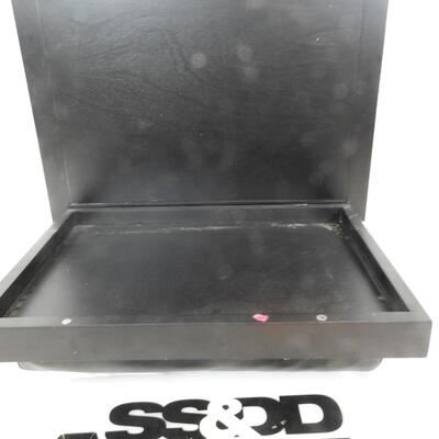 Lap Desk w/ Storage Space Under Lid & Padding On Bottom, Black