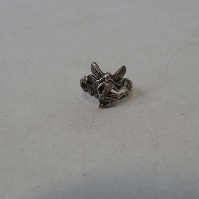 2 Sterling Silver Rings: Size 5.5 Fairy & 6.5 Blue Stone
