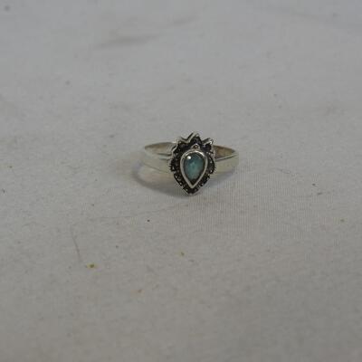 2 Sterling Silver Rings: Size 5.5 Fairy & 6.5 Blue Stone