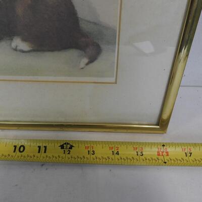 Framed Decor Art, Vintage Style Child & Puppy in Corner Bessie Pease Gutmann