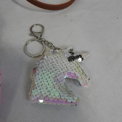 9 pc Accessories: Wallets, Small Purse, Hair Bows, Key chain