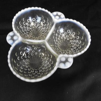 White Dishes/Decor Lot: Canisters, Vase, Tray,Section Serving Dish, Some VINTAGE